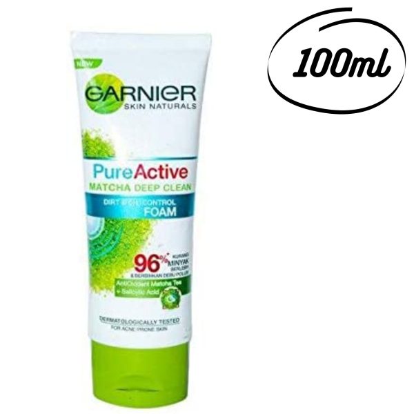 Garnier Skin Naturals Pure Active Matcha Deep Clean Dirt & Oil Control Foam 100ml