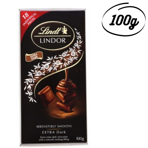 Lindt Lindor Extra Dark Swiss Chocolate, 100g
