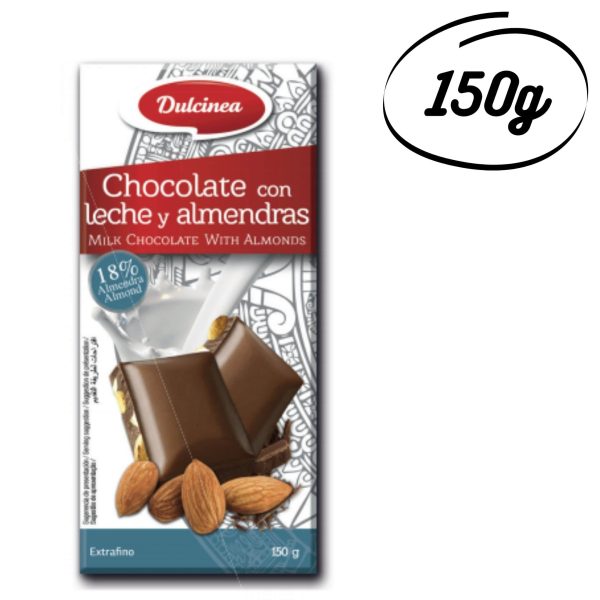 Dulcinea Milk Chocolate With Almonds, 150g