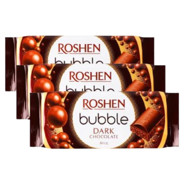 Roshen Dark Bubble Chocolate, 3 x 80g