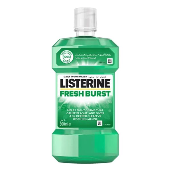 Listerine Fresh Burst Mouthwash, 500ml