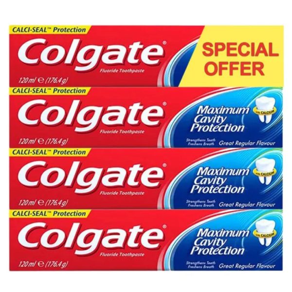 Colgate Maximum Cavity Protection Toothpaste, 4x120ml