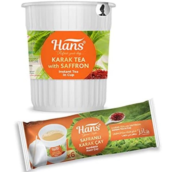 Hans Karak Tea Saffron In Cup, 6 Cups, 120g