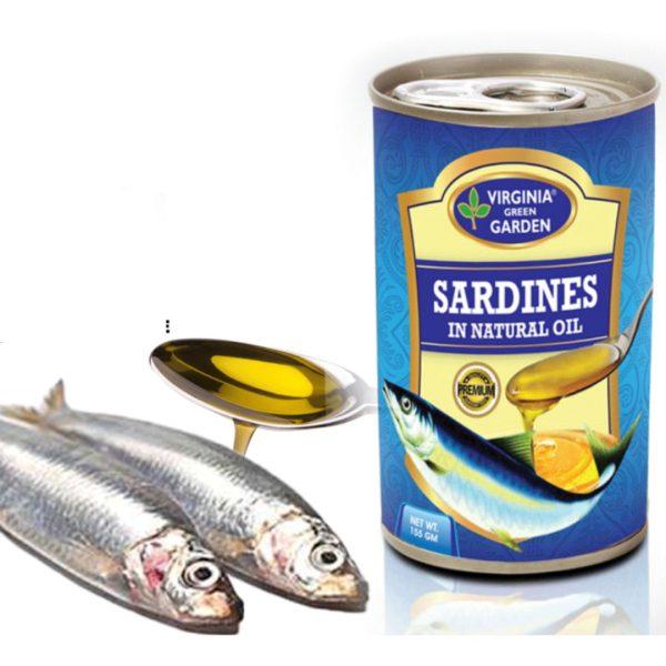 Virginia green garden Sardines in Natural Oil, 155g
