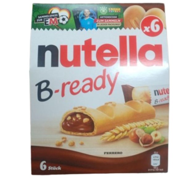 Nutella B-Ready Hazelnut Chocolate Ferrero Snack 6 Pieces, 132g