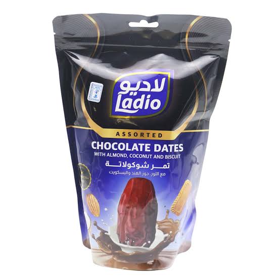 Ladio Assorted Chocolate Dates with Almond, Coconut and Biscuit, 250g