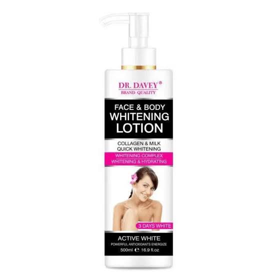 Dr. Davey Face & Body Whitening Lotion Collagen & Milk Quick Whitening Active White, 500ml