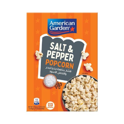 American Garden Microwave Sea Salt & Pepper Popcorn, 273g