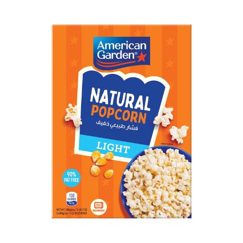 American Garden Microwave Natural Light Popcorn, 240g